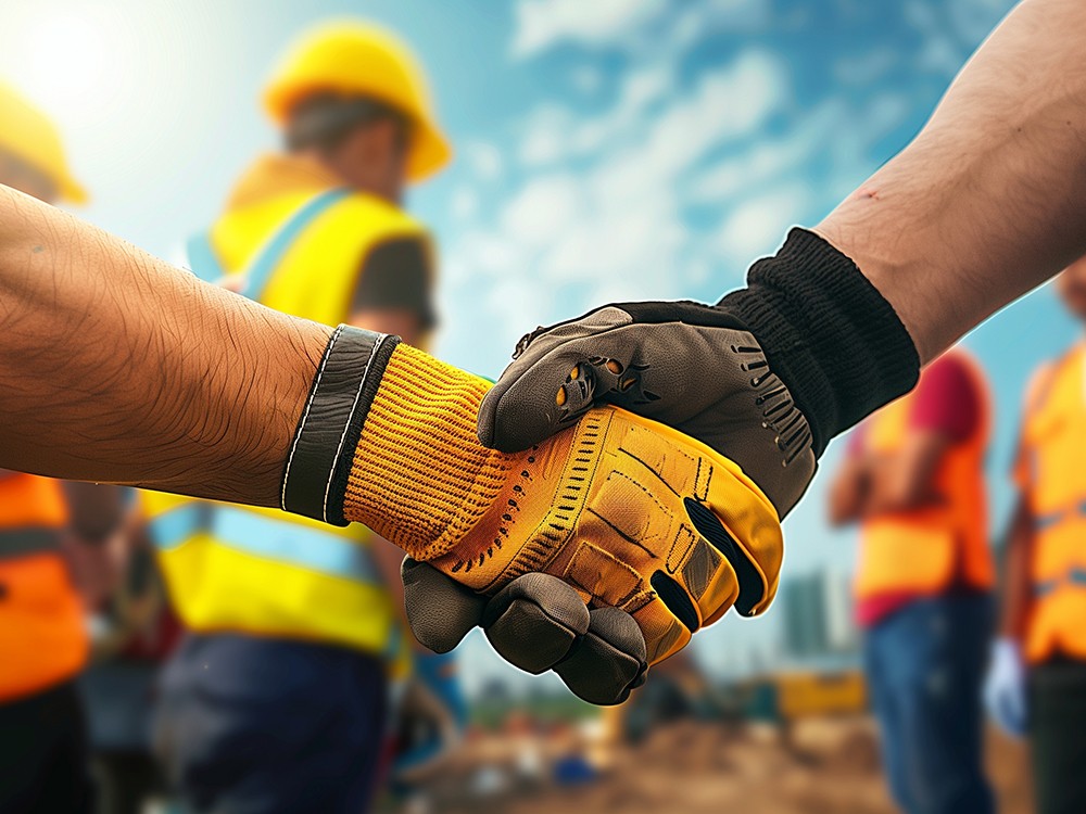 team hausbau handshake platzhalter